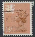 Great Britain Wales  SG W38ea SC# WMMH21a Used  see details 1 left side band