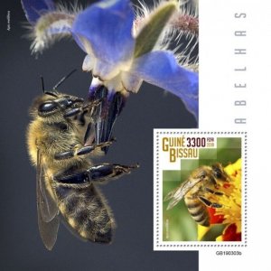 Guinea-Bissau - 2019 Western Honey Bees - Souvenir Sheet - GB190303b