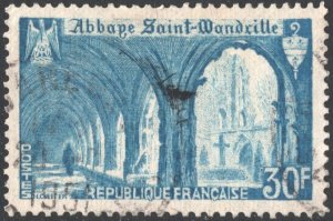 France SC#649 30₣ Abbey of Saint Wandrille (1951) Used