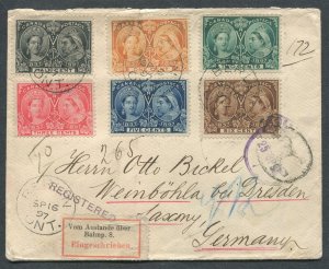 CANADA #50-55 USED JUBILEE REGISTERED FOREIGN DESTINATION COVER 