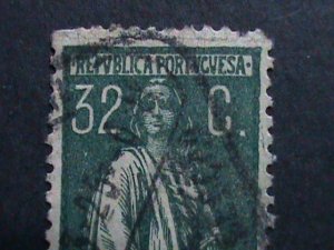 ​PORTUGAL 1924 SC#289 CERES- 99 YEARS OLD STAMPS USED VF FANCY CANCEL