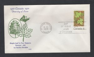 Canada #536 (1971 Seasons - Summer issue)  FDC Rosecraft cachet unaddressed (#1)