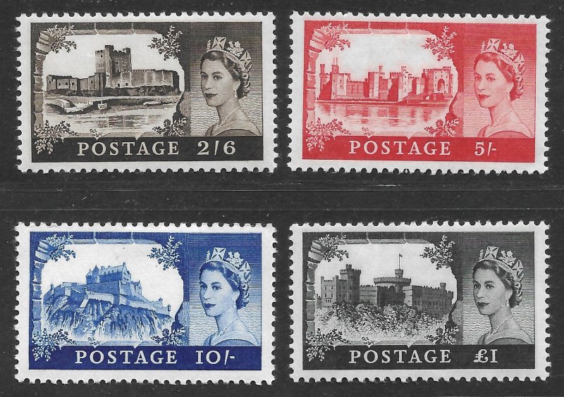 Doyle's_Stamps: XF-S Mint 1967-1968 VLH QEII & Castles Set, Scott #525* to #528*