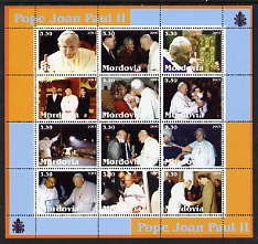 MORDOVIA - 2003 - John Paul II #5-Perf 12v Sheet-Mint Never Hinged-Private Issue