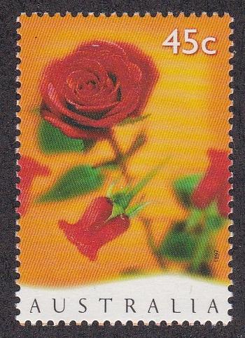 Australia # 1577, Greetings Stamp, Red Rose, NH, 1/2 Cat.