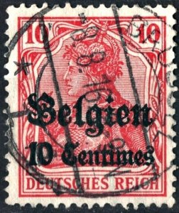 Belgium SC#N3 10c Germania: Overprint and Surcharge (1914) Used