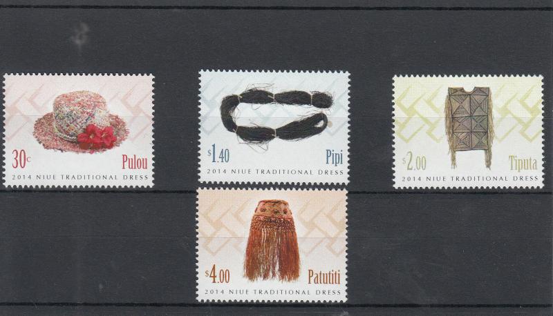 Niue 2014 MNH Traditional Dress 4v Set Culture Pulou Pipi Tiputa Patutiti Hat 