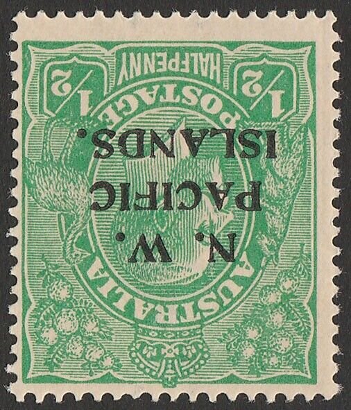 NEW GUINEA - NWPI 1915 KGV ½d error WATERMARK INVERTED. MNH **. 1 SHEET PRINTED.