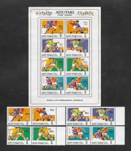 SE)1982 COOK ISLANDS, SPAIN 82' WORLD CUP CHAMPIONSHIP, SS AND 4 PAIRS O...