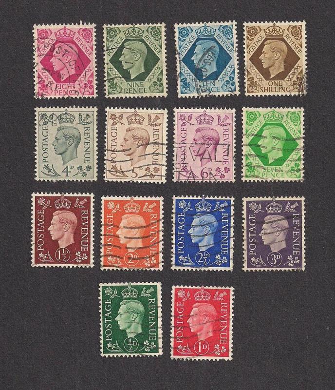 GREAT BRITAIN SC# 235-48 F-VF U 1937-39