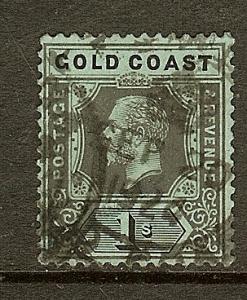 Gold Coast, Scott #75c, 1sh King George V, Fine Ctr, Used