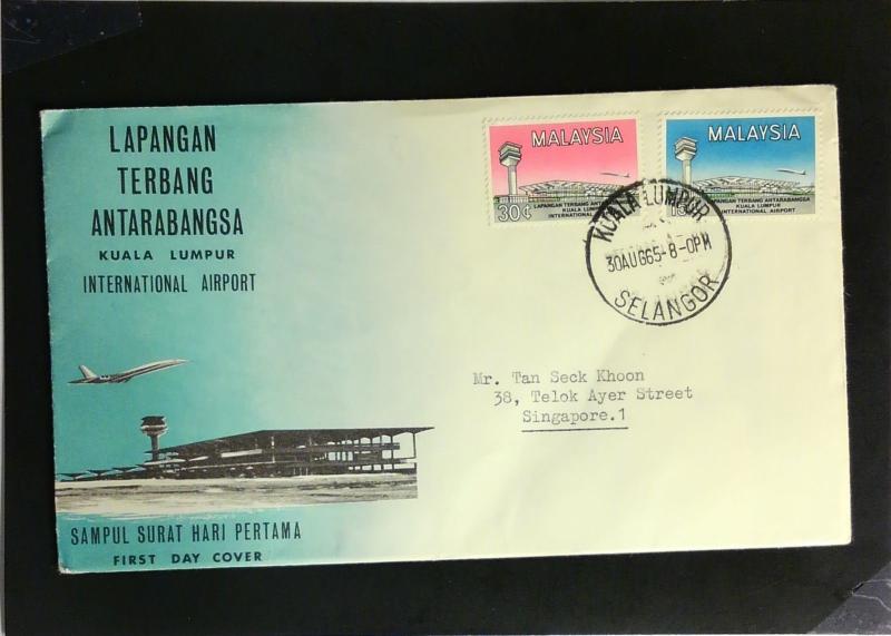 Malaysia 1965 Int. Airport FDC to Singapore - Z2244