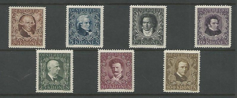 Austria, Postage Stamp, #B50a, B51-B53, B54a, B55, B56a Mint NH, 1922, JFZ