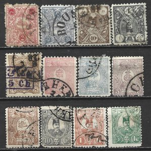 COLLECTION LOT 21777 IRAN 12 STAMPS 1885+ CV+$25