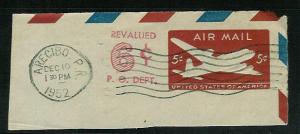 USA Scott #UC20 Surcharged Cut Square Used, nice CDS