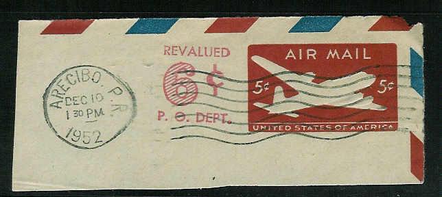 USA Scott #UC20 Surcharged Cut Square Used, nice CDS