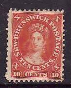 New Brunswick-Sc#9- id9-unused hinged og 10c vermilion QV-1860-