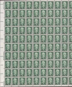 US Stamp - 1968 1c Thomas Jefferson - 100 Stamp Sheet - Scott #1278