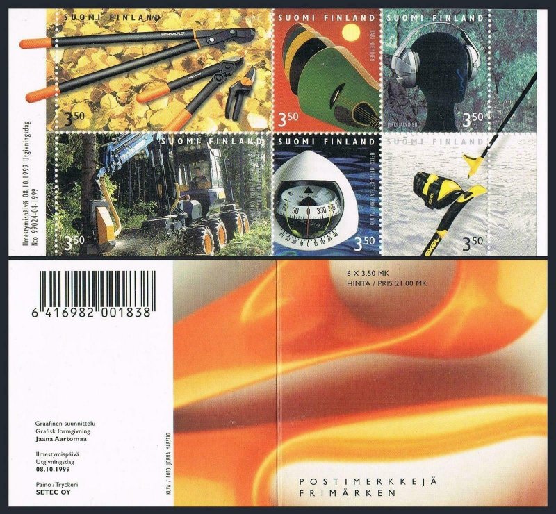Finland 1115 booklet,MNH. Finnish Commercial product design,1999.