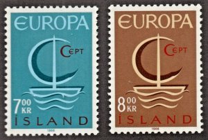 Iceland (1966) - Scott # 384 - 385,    MNH