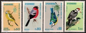 Andorra (French) #228-231  MNH - Birds (1973-74)