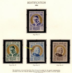 Vatican Scott 145-148 MH*  Pope Pius X stamp set