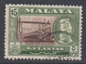 Malaya Kelantan Scott 82 - SG94a, 1957 Sultan $5 used