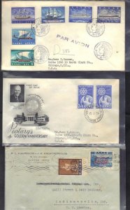 GREECE 1940's-50's LOT OF 24 AIRMAIL COVERS ALL TO U.S.