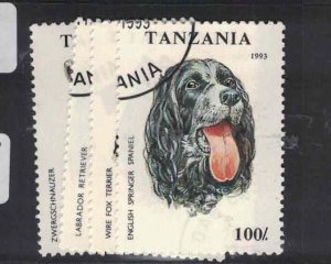 Tanzania 1993 Dogs 4 Values VFU (7hba) 