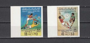 Libya, Scott cat. 827-828. Volleyball & Soccer/Football IMPERF issue. Cat.17.50.