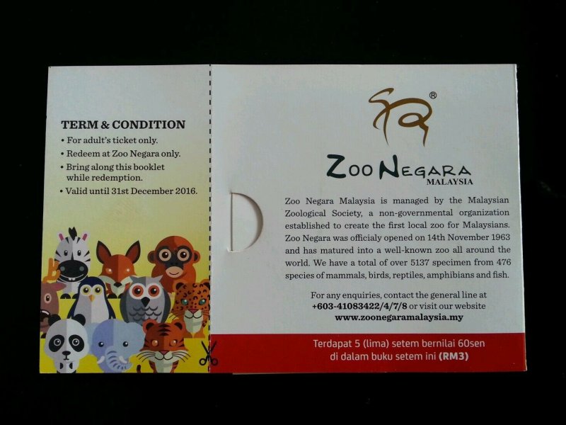 *FREE SHIP Malaysia Zoo Negara Definitive 2015 Panda Tiger Owl (booklet) MNH