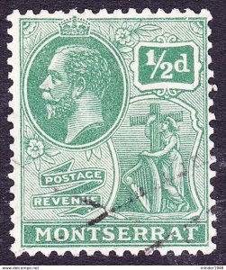 MONTSERRAT 1923 KGV ½d Green SG64 FINE USED