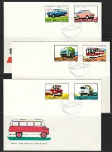 Poland, Scott cat. 2011-2016. Autos & Trucks issue. 3 First Day Covers. ^