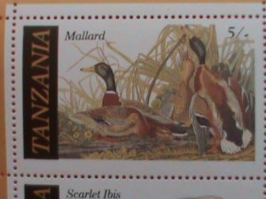 ​TANZANIA STAMP-1986 SC#309a,WILD LIFE IN PERIL-AUDUBON BIRDS -MNH STAMP SHEET