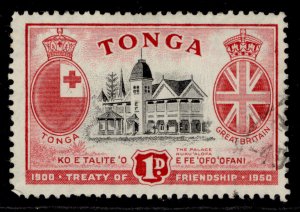 TONGA GVI SG96, 1d black & carmine, FINE USED.