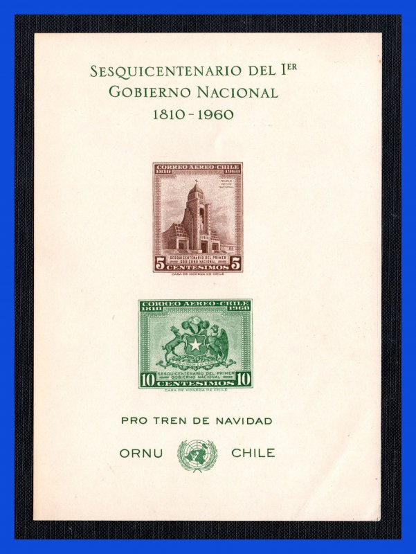 1960 - Chile - Scott C 219A - s/s - MNH - papel carton - Lujo - CH- 23 - 01