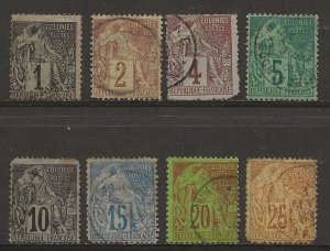 French Colonies 46-53 Used