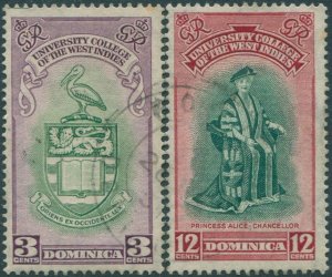 Dominica 1951 SG118-119 BWI University College set FU (amd)