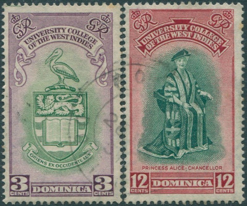 Dominica 1951 SG118-119 BWI University College set FU (amd)