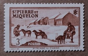 St. Pierre & Miquelon #173 3c Dog Team MNG (1938)