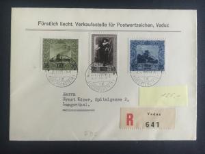 1951 Vaduz Lichtenstein cover to Langenthal # B19-B21 Complete Set