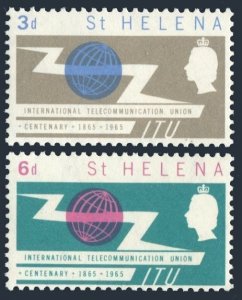 St Helena 180-181, MNH. Michel 167-168. ITU-100, 1965.