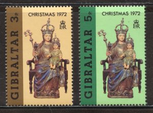 Gibraltar Scott 290-91 MNHOG - 1972 Christmas Issue - SCV $0.50