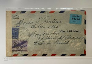 US LETTER FROM MADISON NEW YORK TO REP DEL URUGUAY , 1942 , VIA AIR MAIL 