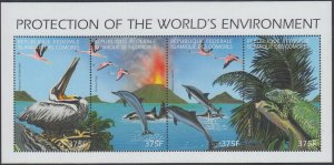 COMORO ISLANDS Sc# 906 ENVIRONMENT PROTECTION S/S of 4 DIFF in CONTIGUOUS DESIGN