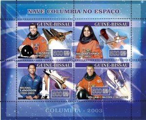 Guinea - Bissau 2007 - Space Shuttle Columbia 4v , Michel 3530-3533