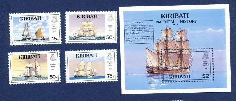 KIRIBATI - Scott 557-561 - FVF MNH - Ships - 1990