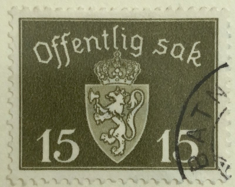 AlexStamps NORWAY #O25 VF Used 