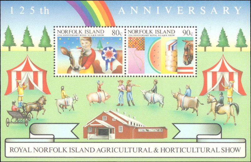 Norfolk Islands #372a, Complete Set, Souvenir Sheet Only, 1985, Never Hinged