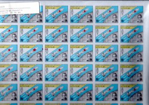 Yemen 1968 Mi#713/715 DEATH OF KOMAROW-SOYUZ 1 FULL SHEETLET OF 36 SETS UNFOLDED